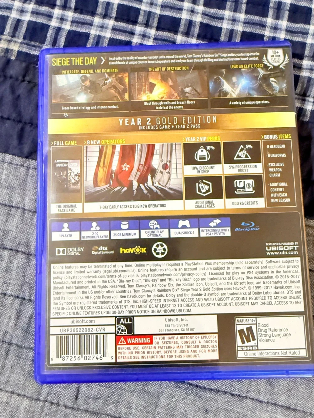 Tom Clancy's Rainbow Six Siege Year 2 Gold Edition (PS4) - Black & Gold
